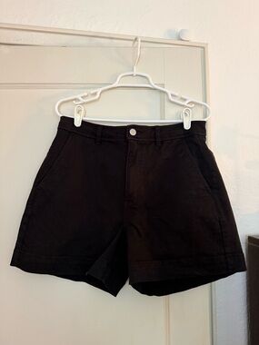 Everlane Black High-Rise Utility Shorts